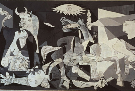 black and white Picasso painting