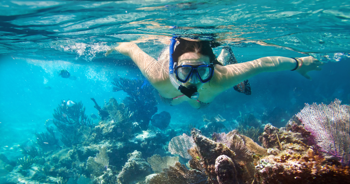 Woman snorkeling