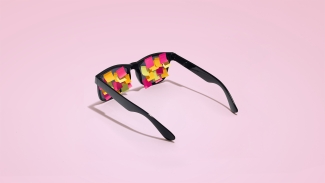 photo of sunglasses with small post-it notes on lenses