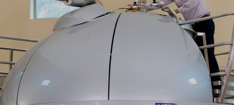 photo of man with MNR machine