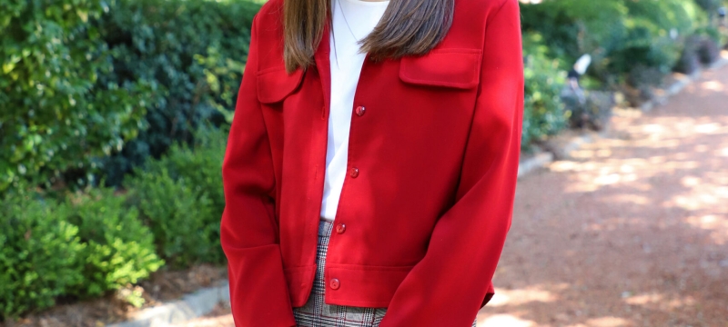 photo of woman outdoors on sidewalk