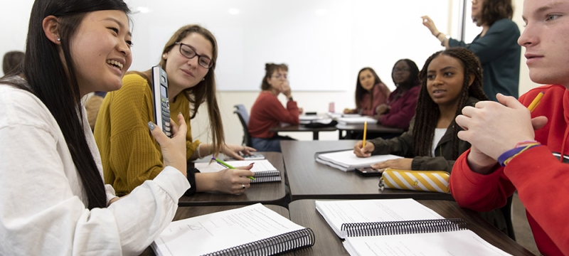 photo of students at a classroom table