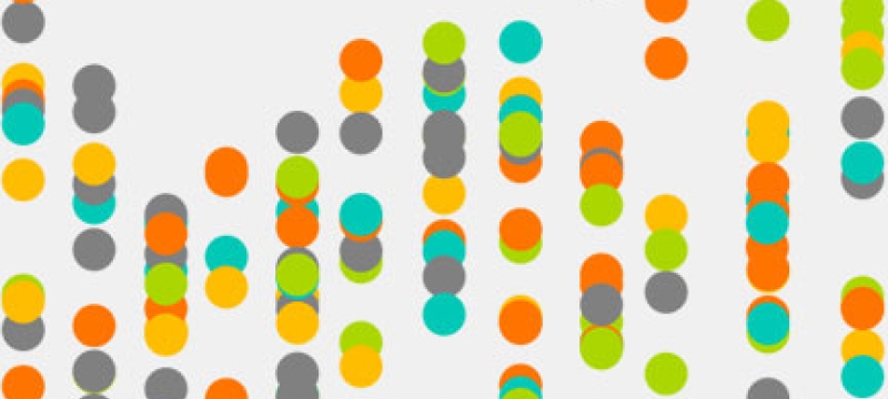 colored dots representing data