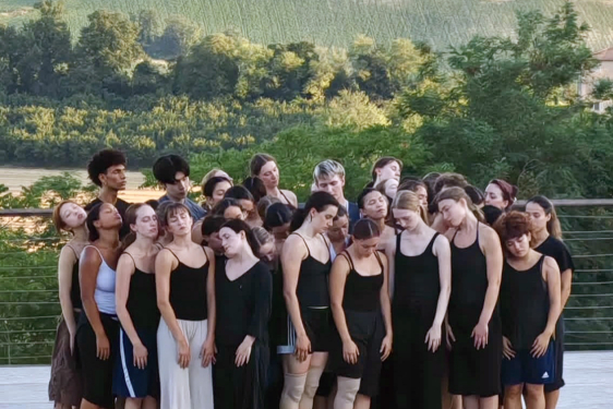 Dancers performing outside in Italy