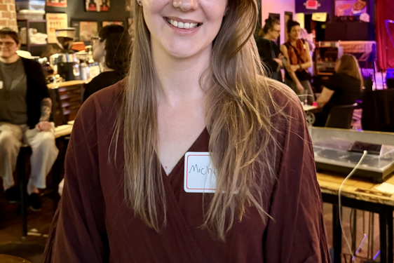 Woman standing in event space